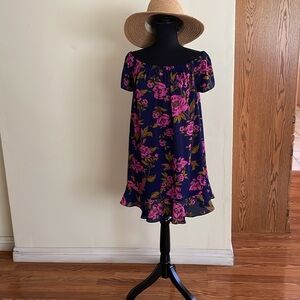 Women’s Express Large Blue Floral Summer Dress